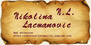 Nikolina Lacmanović vizit kartica